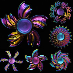 Cross-border zinc alloy electroplated colorful fingertip spinner metal fingertip spinner decompression rotating toys wholesale