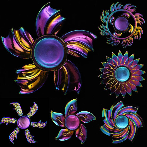 Cross-border zinc alloy electroplated colorful fingertip spinner metal fingertip spinner decompression rotating toys wholesale