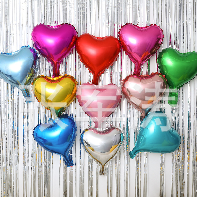 Aluminum film balloon 10 inch heart shaped balloon aluminum foil balloon wedding birthday holiday party decoration supplies 7 colors
