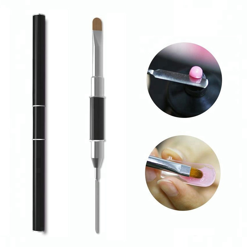 Dual-purpose nail light therapy pen steel push glue stirring rod multi-functional nail pen crystal glue pen color bar embossing