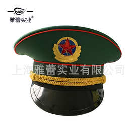 帽子工厂定制儿童鼓乐队帽子舞台表演礼仪帽升旗手军绿色少先队员
