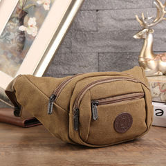 Canvas waist bag for men, cashier bag for small business, outdoor leisure waist bag, multi-functional phone, coin, key bag for women