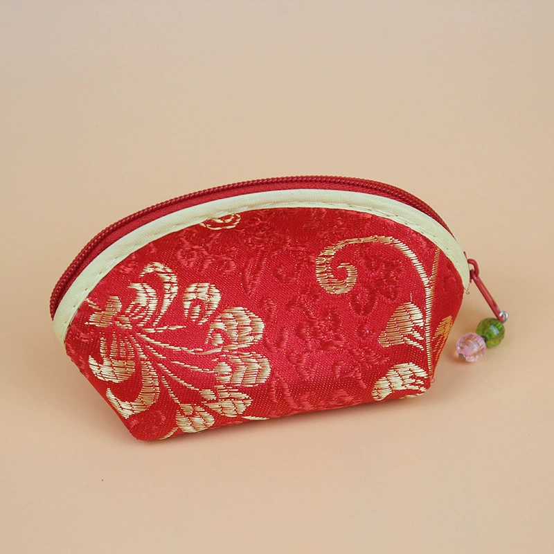 Этничный эмбираж embroidered тканевый кошелек на молнии, маленький клатч 10×3×6 см, вес 30 г