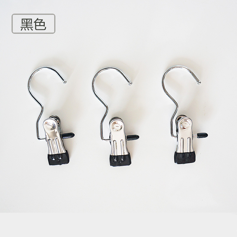 Fábrica multi-funcional clip de arranque metal cromado anti-óxido 3-palabra gancho inmersión 3-palabra gancho clip calcetines clip al por mayor