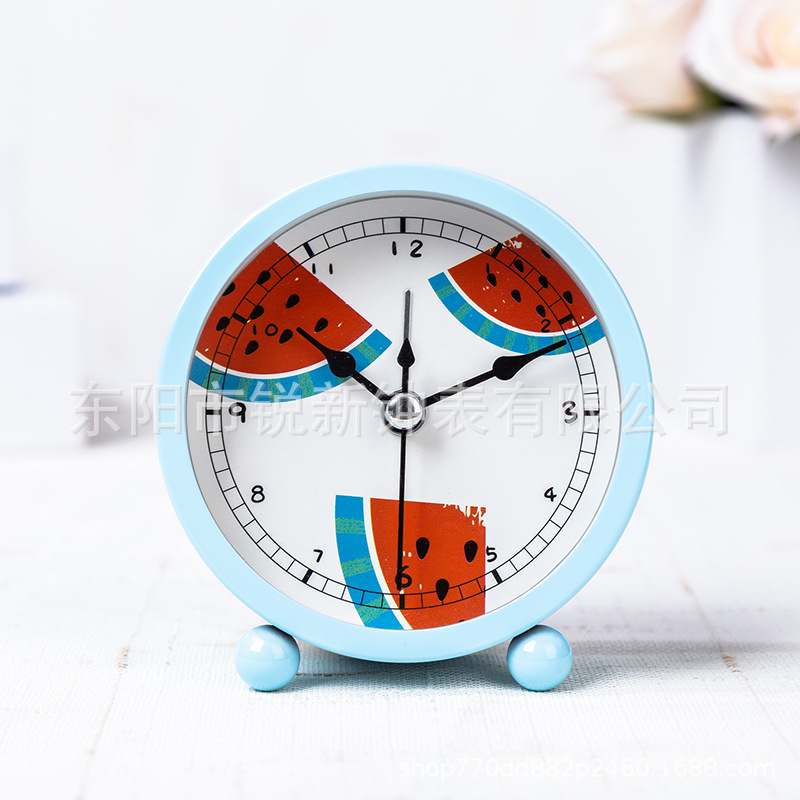 Suministro directo de fábrica estudiante niños pequeño reloj de alarma de 3 pulgadas de metal reloj redondo lindo Reloj portátil digital de dibujos animados