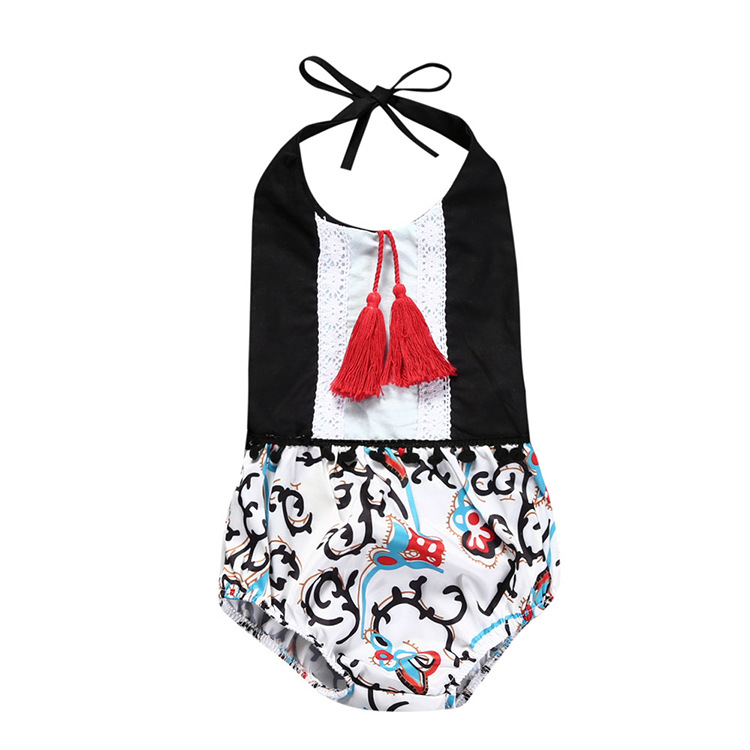 Summer Lantern Pants Romper Baby Infant Romper with Suspenders and Lace Amazon Ins Style