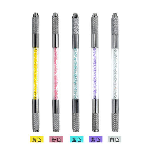 Handmade pens for tattoos, crystal pens on hand, colorful and gorgeous new handmade pens, hand-made fogging pens for tattooing eyebrows and lips