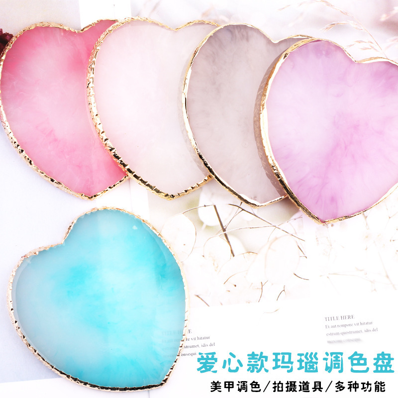 Nail Art Love Palette Agate Stone Marble Japanese Creative Thickened Phnom Penh Color Palette Tools