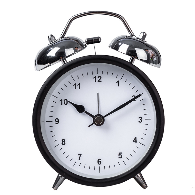 Directo de fábrica campana de alarma reloj de metal creativo reloj de escritorio de moda simple dormitorio salón reloj al por mayor