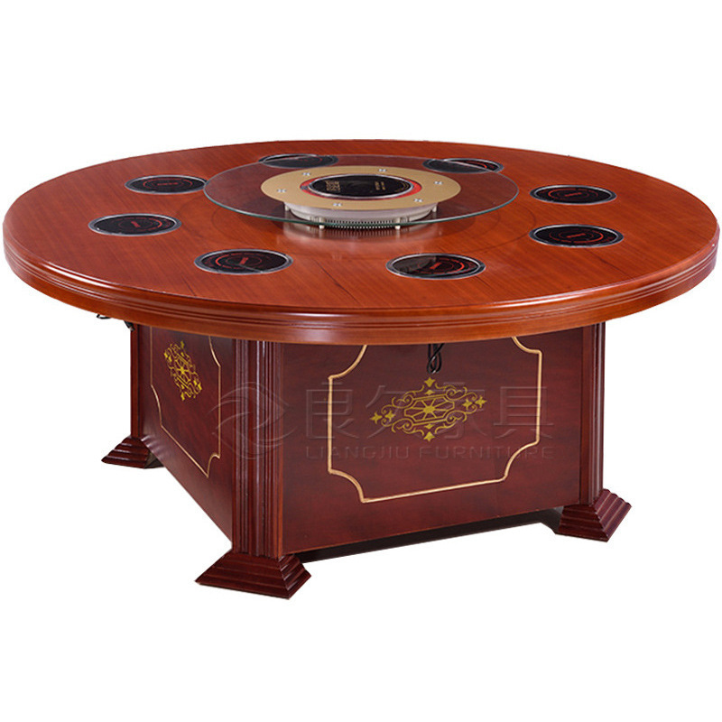 Hotel Private Room Deluxe Carved Round Table Restaurant Hunan Restaurant Private Room Electric Turntable Dining Table Spicy Hot Pot Dining Room Table Hotel Private Room Deluxe Carved Round Table Restaurant Hunan Restaurant Private Room Electric Turntable Dining Table Spicy Hot Pot Dining Room Table