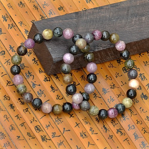 Natural Tourmaline [Complimentary Certificate of Appraisal] Tourmaline Bracelet with Bead Diameter 5-10MM Crystal Hand-decorated Tourmaline Bracelet