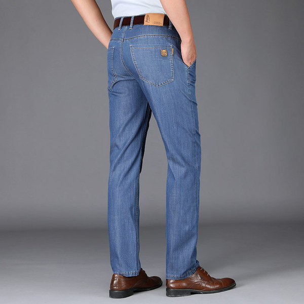 Summer spring black loose straight jeans