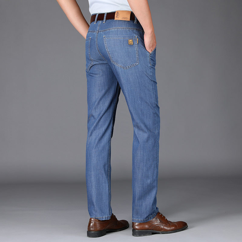 Summer spring black loose straight jeans