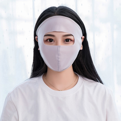 Summer sun protection women's full face ice silk cycling breathable mask electric bicycle wind and dust mask