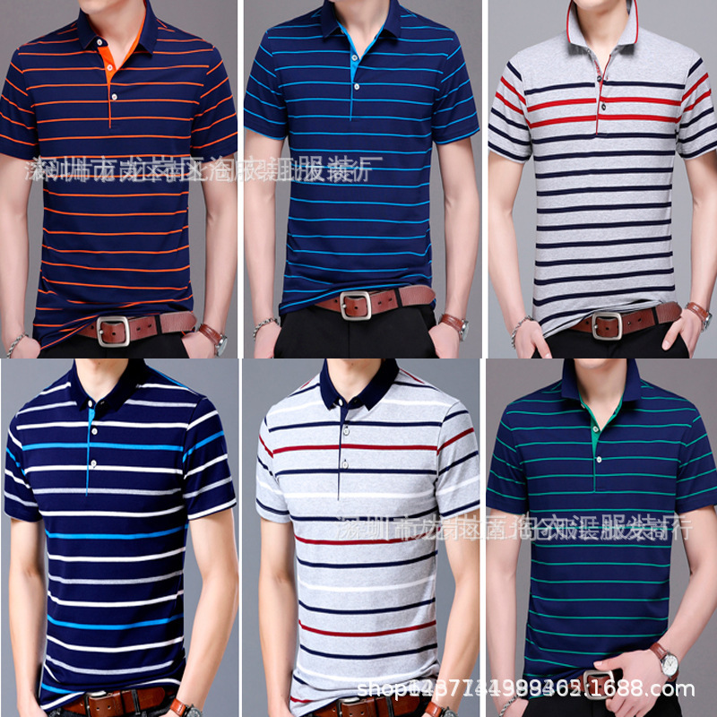 夏天赶集地摊新产品货短袖翻领T恤 阿里巴巴外贸尾货地摊批发清仓