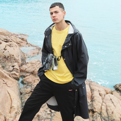 琴飛曼長款全身防暴雨男女式歐美跨境時尚熱壓PU雨衣  風雨衣雨披