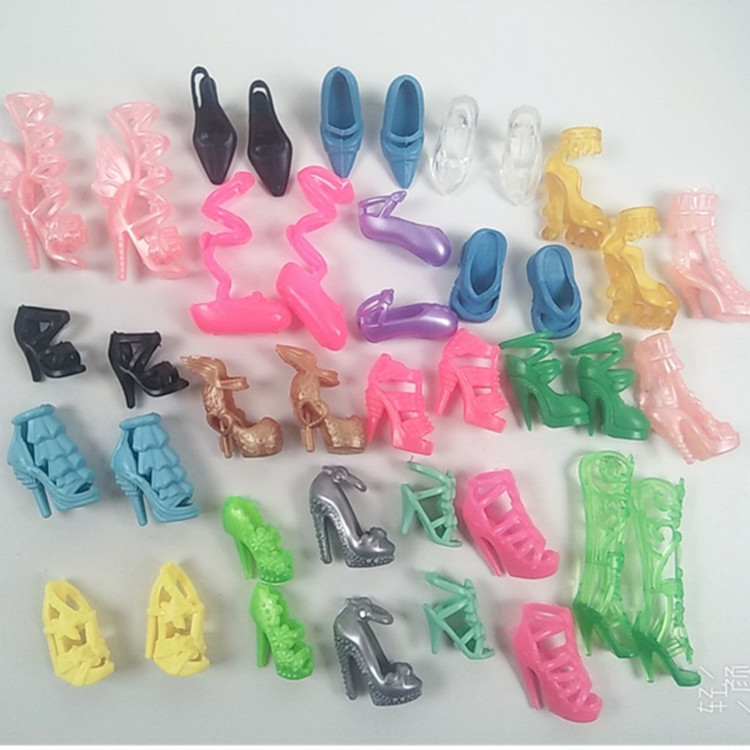 Wholesale 20 pairs of Barbie shoes package delivery, can specify the style, Barbie accessories Barbie shoes toy accessories