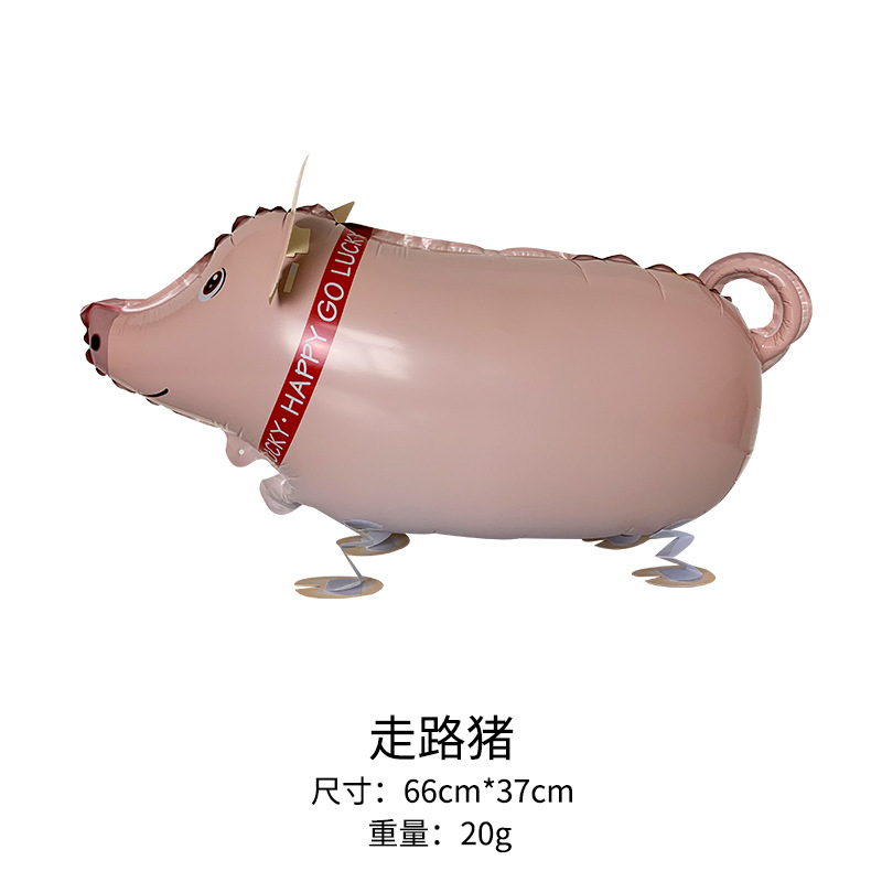 Caminar animal globo de película de aluminio globo de dibujos animados unicornio caminar cerdo mercado nocturno puesto juguete globo al por mayor