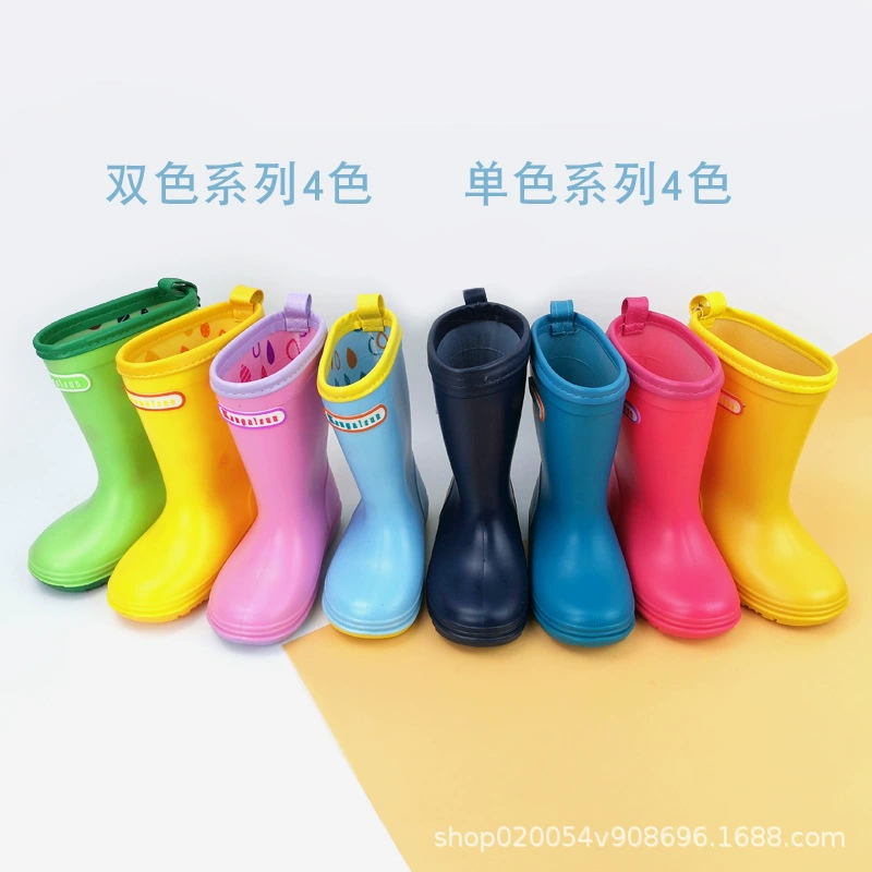 Kangaisun средняя и высокая трубка детская дождевая обувь студенческая детская нескользящая дождевая сапоги детская водная обувь пвх набор обуви оптом
