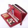 Wallet, long shoulder bag for oily skin, chain with zipper, card holder, suitable for import