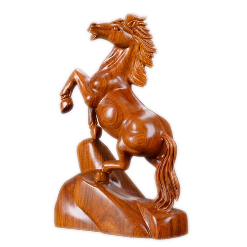 Rosewood horse ornaments wooden craft gifts zodiac horse opening gifts housewarming celebration living room decoration horse to success