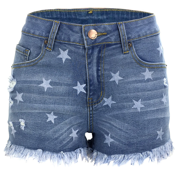 Shorts Vaqueros con Flecos Deshilachados de Amazon Primavera 2025, Sitio Independiente de eBay, Wish, Pantalones Vaqueros para Mujer en Existencia