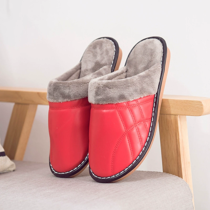 Хлопковые тапочки с низом из говяжьих сухожилий, зимние теплые зимние мужские и женские домашние, толстая подошва, нескользящая кожа для любителей дома, поколение волос