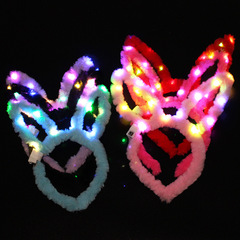 Glowing Rabbit Ear Headband LED Plush Rabbit Ear Headband Performance Rabbit Girl Hair Accessory Concert Prop Wholesale