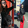 Backpack, fashionable universal leather capacious shoulder bag, 2020, Korean style, genuine leather