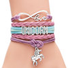 Cross -border explosion accessories Wish colorful letter unicorn bracelet multi -layer weaving color unicorn bracelet