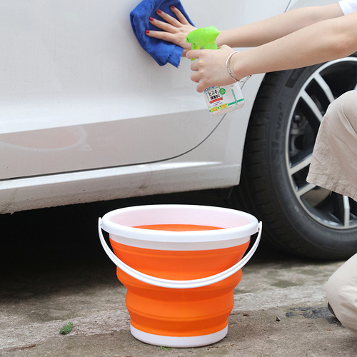 Folding bucket portable silicone plastic bucket outdoor folding bucket car wash car portable fishing bucket
