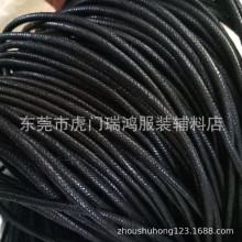 现货包心圆形打蜡棉质鞋带东莞高品质黑色腊绳可定彩色长度打头