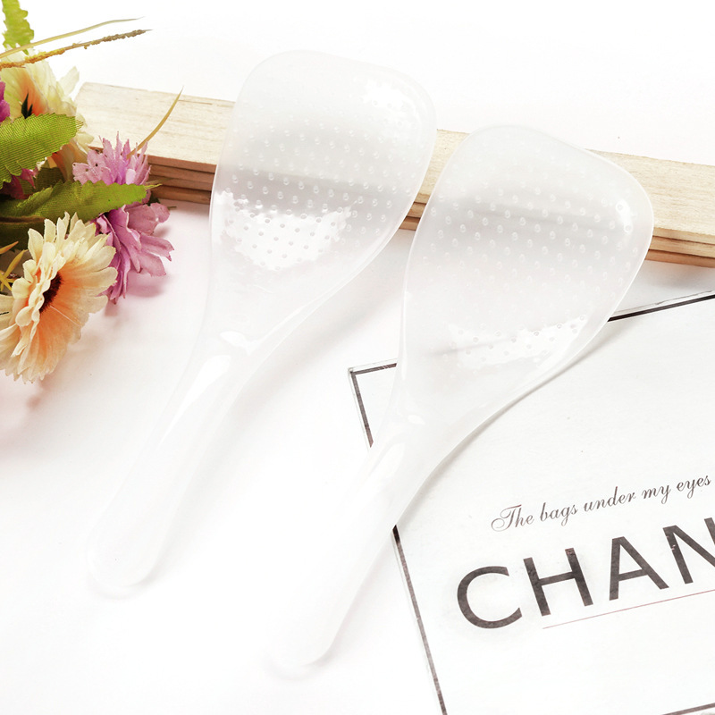 2-piece transparent rice spoon household non-stick rice spoon creative plastic spoon Kitchen tableware rice spoon factory direct sales