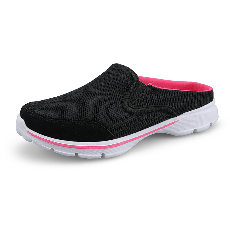 2024 scarpe casual di grandi dimensioni transfrontaliere estive scarpe da donna a mezzo supporto scarpe singole scarpe slip-on con suola piatta da donna in rete leggera_voghion.com