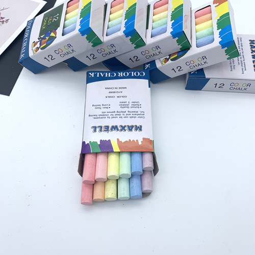 Dust-free colored chalk wholesale 12 pieces/boxed children's drawing board chalk teaching accessories teacher chalk
