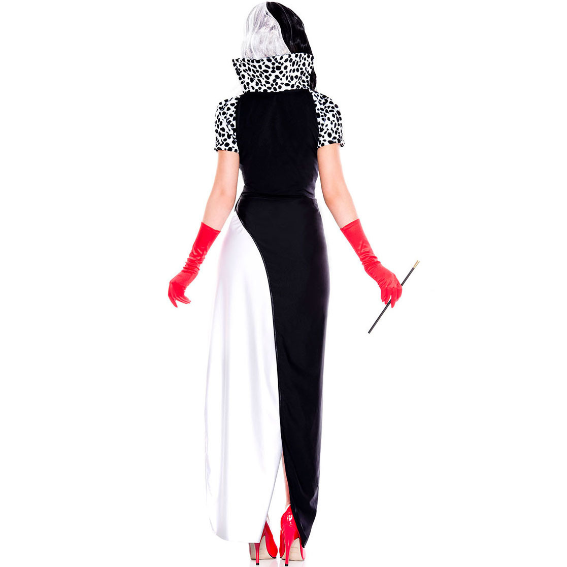 S-XL kuyila punto perro vestido de halloween blanco y negro bruja yin y yang payaso traje de la etapa kuyila