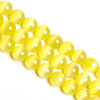 Yellow jewelry, beads, lemon accessory, cat's eye