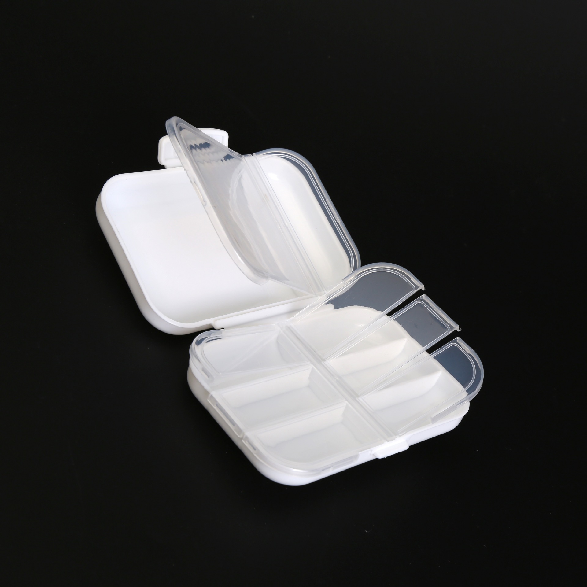 Portátil de 7 días caja de medicina pequeña 8-rejilla caja de almacenamiento de embalaje de plástico caja de viaje portátil PP nuevo material caja de material