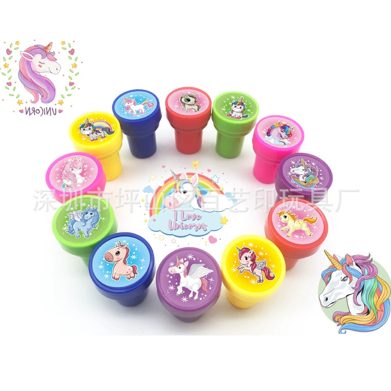 Новая круглая печать единорога, доступна только на Amazon, детский маленький круглый подарочный набор из 12 штук.