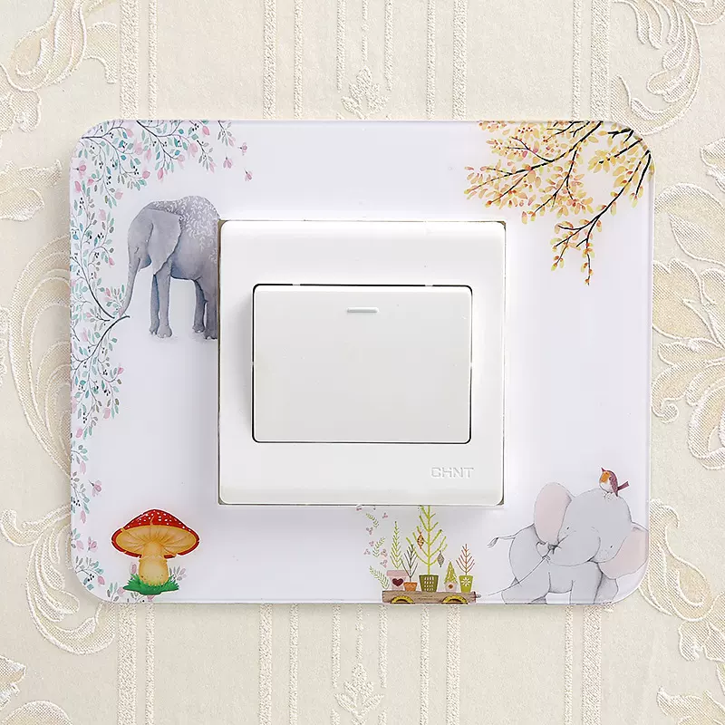 厂家批发开关贴亚克力开关套插座装饰套墙贴开关保护套田园款家居