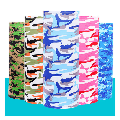 Outdoor Cycling Sports Cool Ice Silk Scarf Multi-functional Magic Scarf Pure Color Breathable Sunscreen Neck Gaiter 