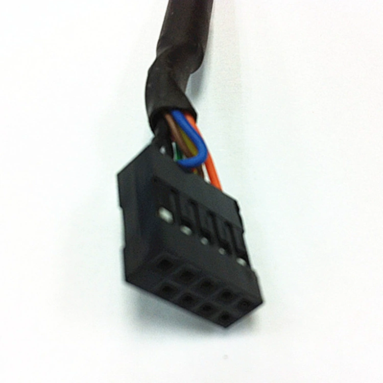 [Двухслойный USB-кабель с двумя портами 9 отверстий Dupont, USB 2.0 с экраном, встроенный в главный блок]