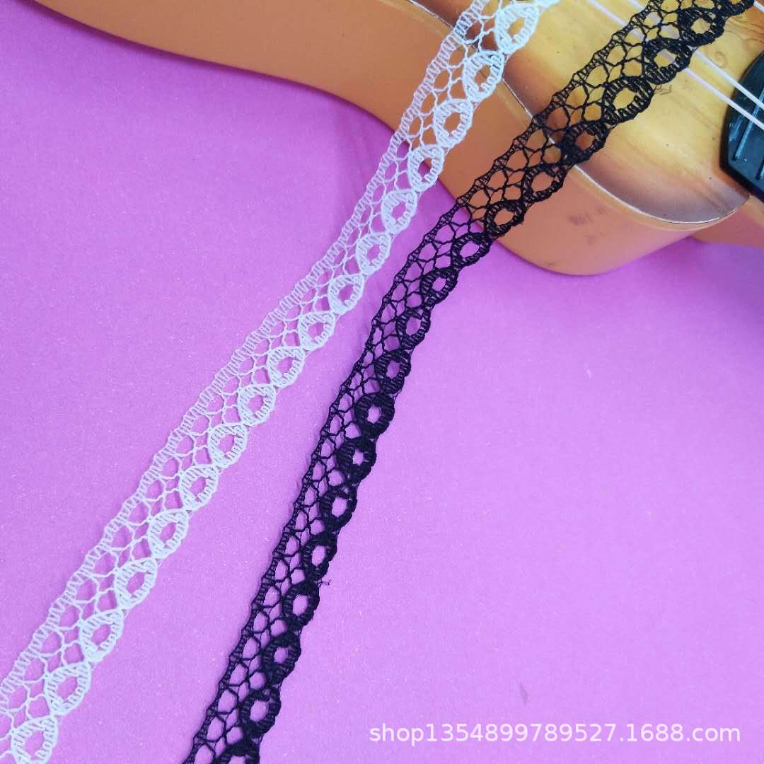 厂家现货批发1.1cm小铜钱无弹力蕾丝花边 无弹花边 量大优惠