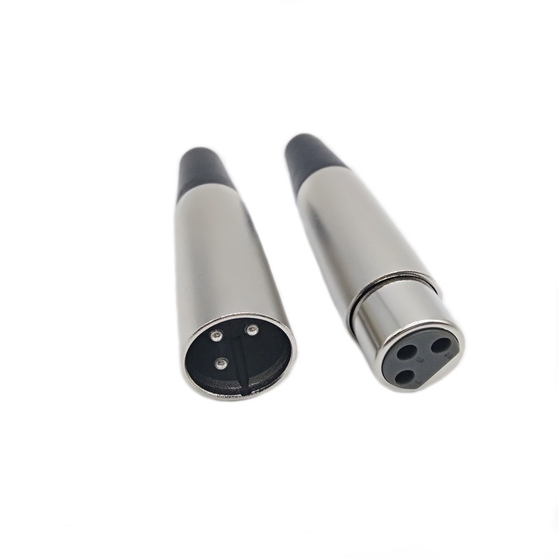 三芯卡侬头插头  三芯XLR母头 卡龙  台式卡侬  镀镍 音频周边