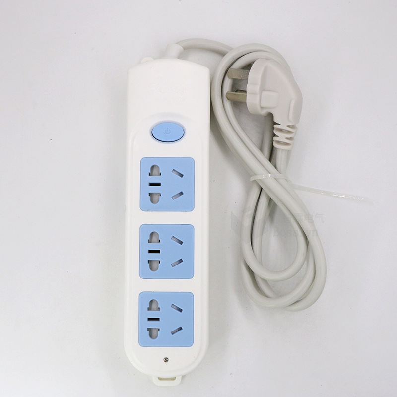 供应三位五孔排插带1.8米线 带保护门新国标插座 国内电器排插