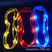 墨西哥嘉年华项链 新款圣诞节led发光项链 万圣节led发光珠链