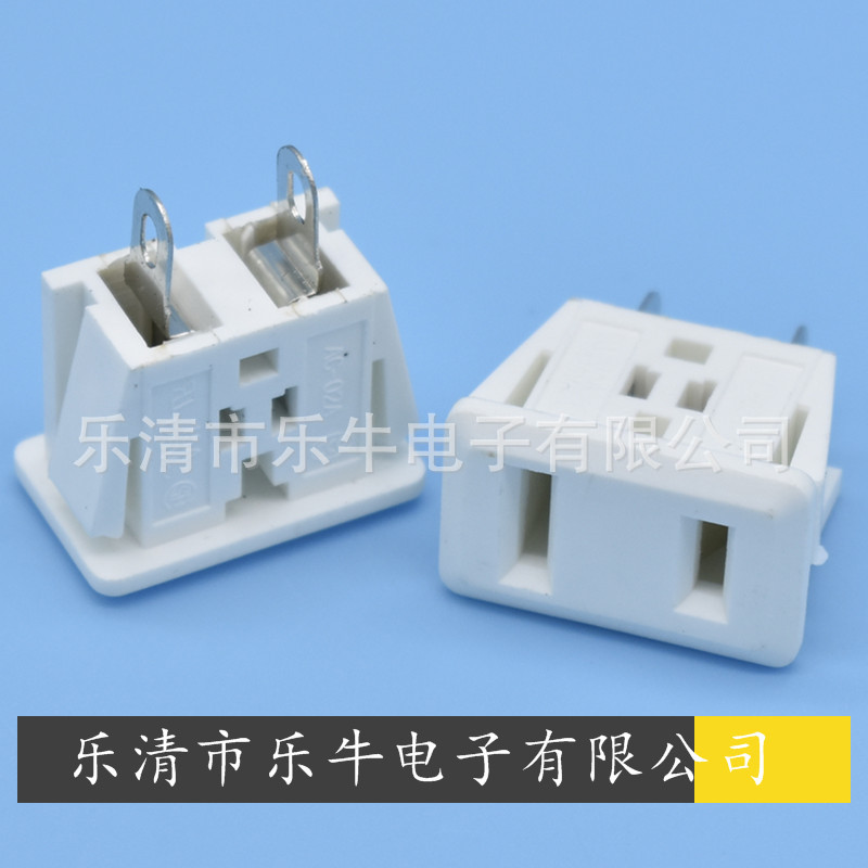AC电源插座 白色2孔AC插座 DB-F-M 两孔白色插座 桌面插座 排插