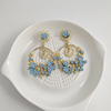 Retro accessory, fresh ring, jewelry, earrings, European style, wholesale, flowered