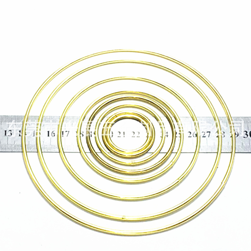 Exposición óptica accesorios anillo de hierro colector de sueños material de metal tamaños múltiples anillo grande bobina de corte de alambre