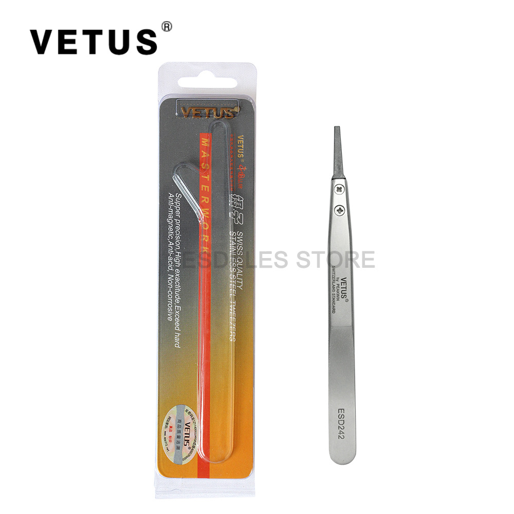 厂家现货批发防静电镊子ESD-242可换头不锈钢维修镊子长度125mm